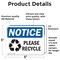 Signmission Please Recycle, 5 in W x Rectangle, Vinyl Decal OS-2PACK-NS-D-35-L-16356 - alternate 3